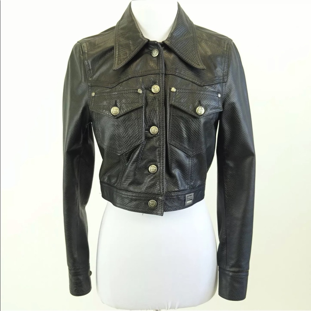 Versace Leather Jacket Small previously own by KKW